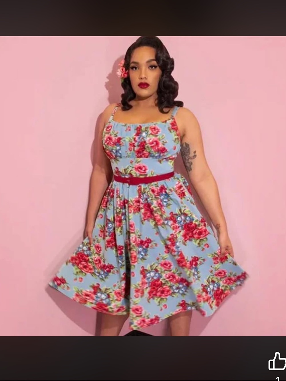 Vixen by Micheline Pitt Blue and Red Roses Ingenue 3X